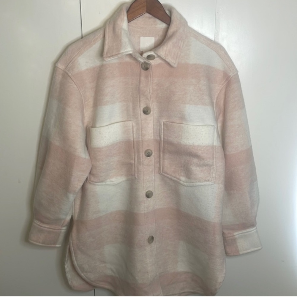 Cozy pink flannel shacket